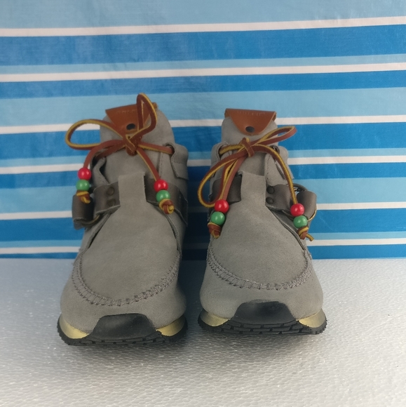 HANDMADE in Europe LEATHER in & out Amerindian Navajo Villager Chukka Sneaker 8 - Picture 5 of 14